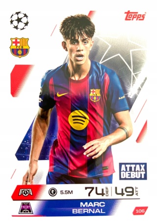 106 Marc Bernal FC Barcelona Base Match Attax 2025/26