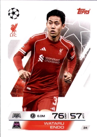 24 Wataru Endo Liverpool Base Match Attax 2025/26