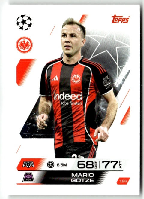 186 Mario Götze Eintracht Frankfurt Base Match Attax 2025/26