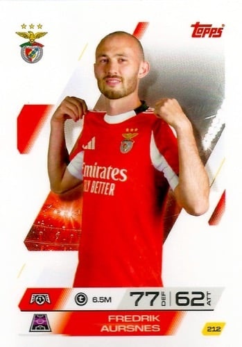 212 Fredrik Aursnes Benfica Base Match Attax 2025/26