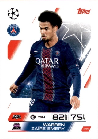 235 Warren Zaïre-Emery PSG Base Match Attax 2025/26