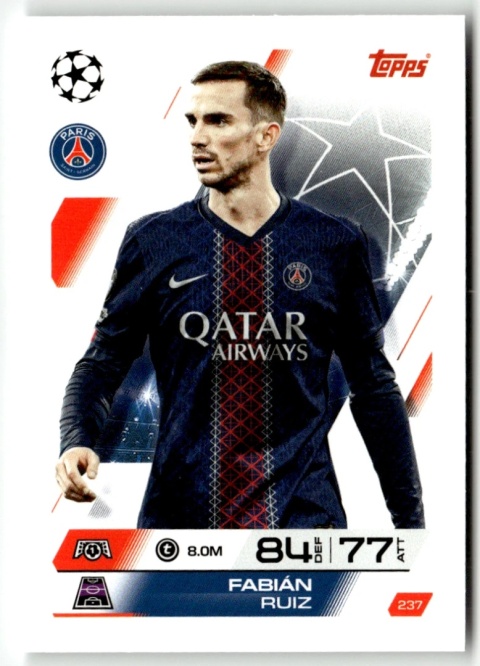 237 Fabián Ruiz PSG Base Match Attax 2025/26