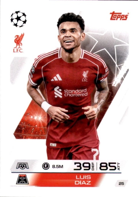 25 Luis Díaz Liverpool Base Match Attax 2025/26