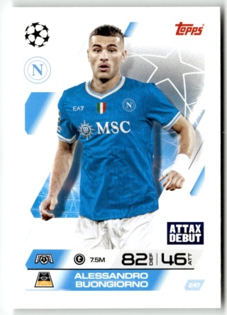 247 Alessandro Buongiorno SSC Napoli Base Match Attax 2025/26