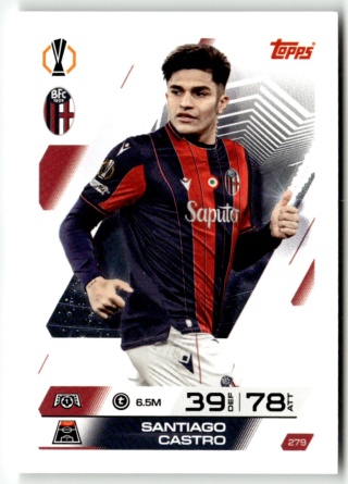 279 Santiago Castro Bologna Base Match Attax 2025/26