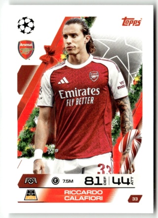33 Riccardo Calafiori Arsenal Base Match Attax 2025/26