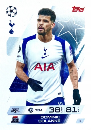 9 Dominic Solanke Tottenham Base Match Attax 2025/26