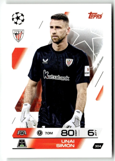 304 Unai Simón Athletic Club Base Match Attax 2025/26