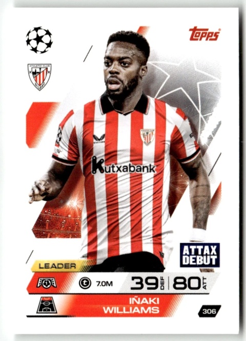 306 Iñaki Williams Athletic Club Base Match Attax 2025/26