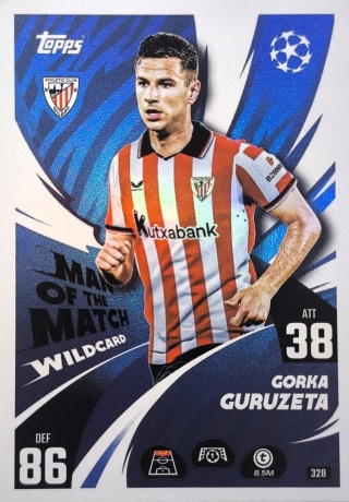 328 Gorka Guruzeta Athletic Club Man of the Match Wildcard Match Attax 2025/26