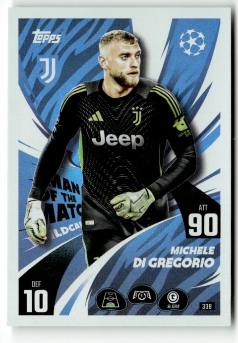 338 Michele Di Gregorio Juventus Man of the Match Wildcard Match Attax 2025/26