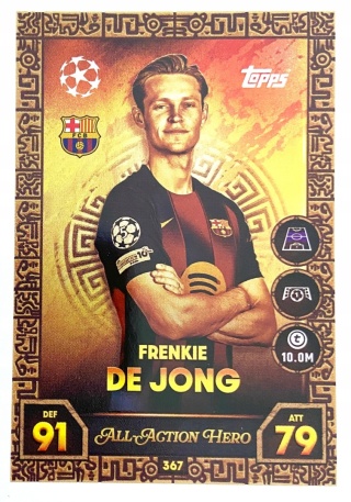 367 Frenkie de Jong FC Barcelona All-Action Hero Match Attax 2025/26