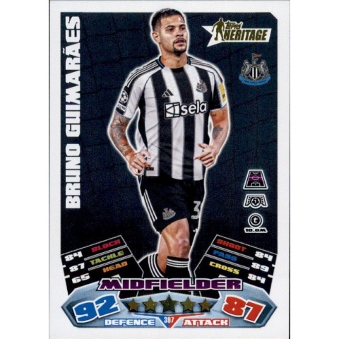397 Bruno Guimarães Newcastle United Heritage Match Attax 2025/26