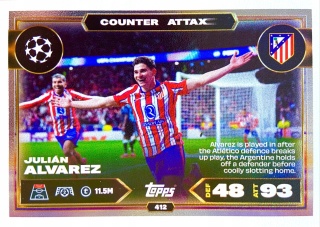 412 Julián Alvarez Atlético Madryt Counter Attax Match Attax 2025/26