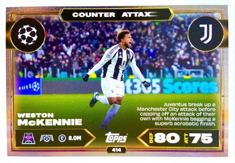 414 Weston McKennie Juventus Counter Attax Match Attax 2025/26