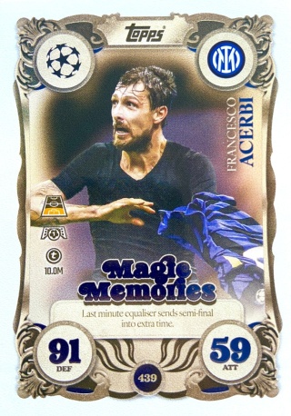 439 Francesco Acerbi Inter Magic Memories Match Attax 2025/26