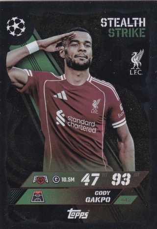 442 Cody Gakpo Liverpool Stealth Strike Match Attax 2025/26