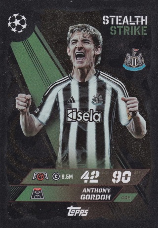 446 Anthony Gordon Newcastle United Stealth Strike Match Attax 2025/26