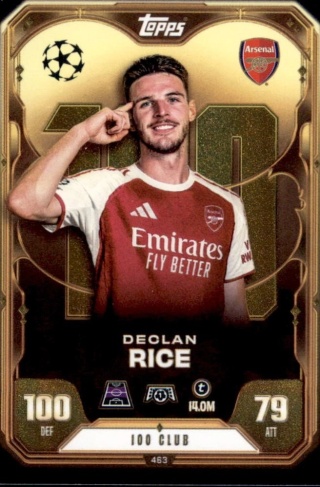 463 Declan Rice Arsenal 100 Club Match Attax 2025/26