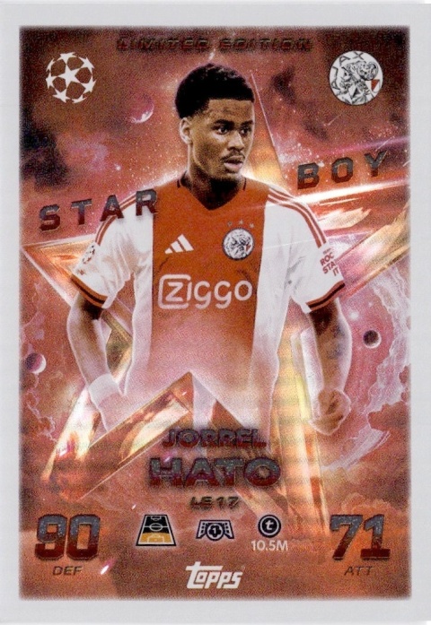 LE17 Jorrel Hato Ajax Starboy Limited Edition Match Attax 2025/26