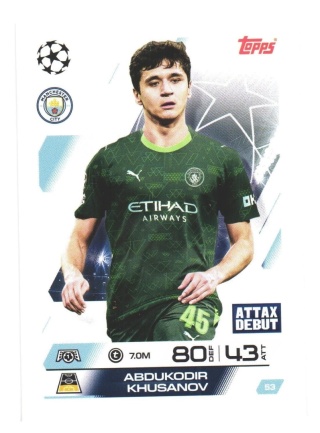 53 Abdukodir Khusanov Manchester City Base Match Attax 2025/26