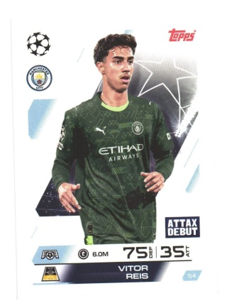 54 Vitor Reis Manchester City Base Match Attax 2025/26