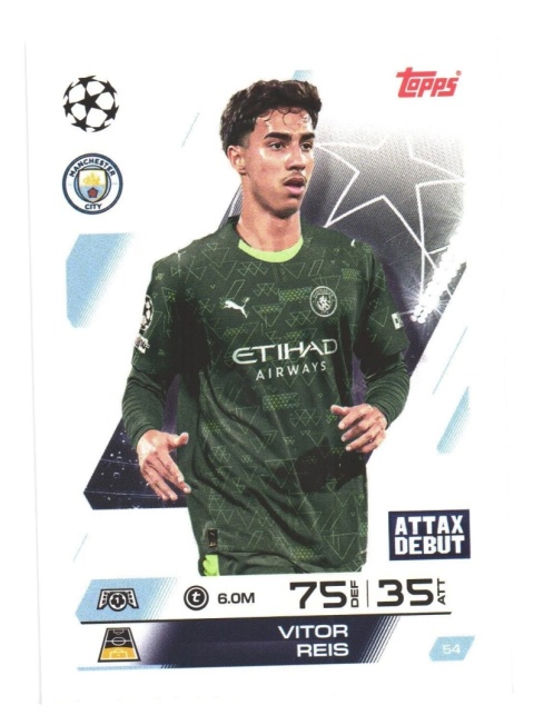 54 Vitor Reis Manchester City Base Match Attax 2025/26