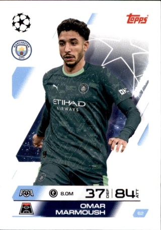 62 Omar Marmoush Manchester City Base Match Attax 2025/26
