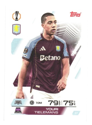 87 Youri Tielemans Aston Villa Base Match Attax 2025/26