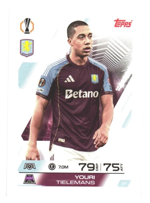 87 Youri Tielemans Aston Villa Base Match Attax 2025/26