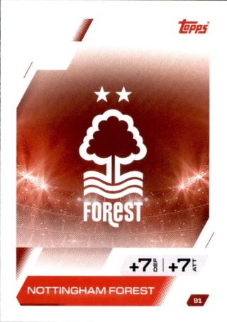 91 Team Badge Nottingham Forest Base Match Attax 2025/26