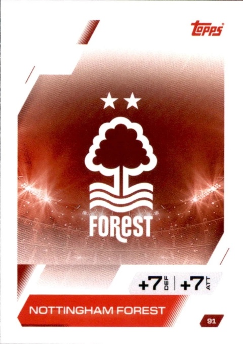 91 Team Badge Nottingham Forest Base Match Attax 2025/26