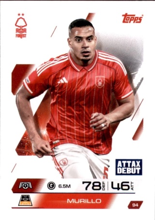94 Murillo Nottingham Forest Base Match Attax 2025/26