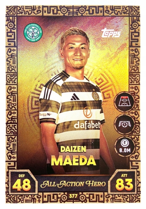 377 Daizen Maeda Celtic All-Action Hero Match Attax 2025/26