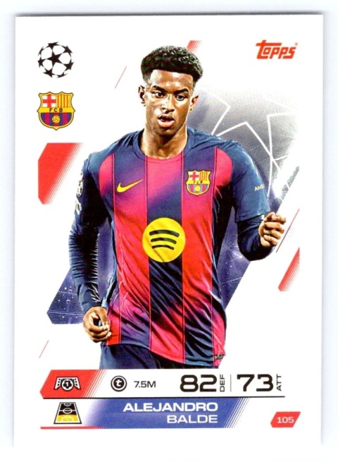 105 Alejandro Balde FC Barcelona Base Match Attax 2025/26