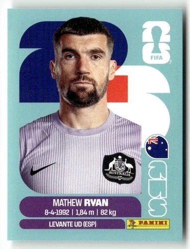 AUS2 Mathew Ryan Australia Base Naklejki FIFA World Cup 2026 Panini