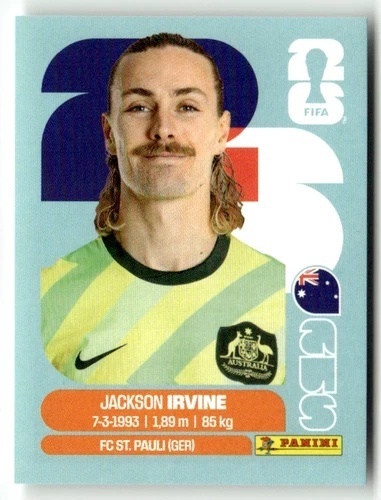 AUS11 Jackson Irvine Australia Base Naklejki FIFA World Cup 2026 Panini