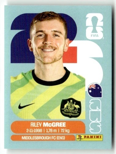 AUS12 Riley McGree Australia Base Naklejki FIFA World Cup 2026 Panini