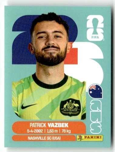 AUS16 Patrick Yazbek Australia Base Naklejki FIFA World Cup 2026 Panini