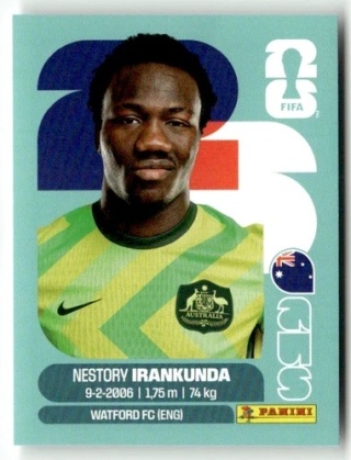 AUS19 Nestory Irankunda Australia Base Naklejki FIFA World Cup 2026 Panini