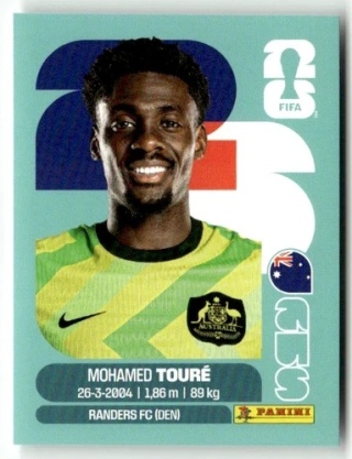AUS20 Mohamed Touré Australia Base Naklejki FIFA World Cup 2026 Panini