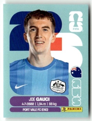AUS3 Joe Gauci Australia Base Naklejki FIFA World Cup 2026 Panini