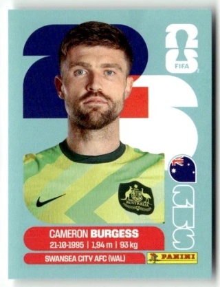 AUS8 Cameron Burgess Australia Base Naklejki FIFA World Cup 2026 Panini