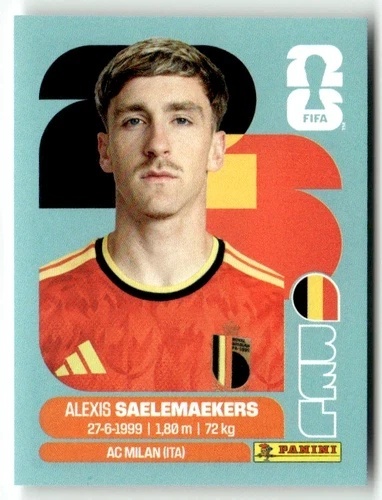 BEL12 Alexis Saelemaekers Belgia Base Naklejki FIFA World Cup 2026 Panini