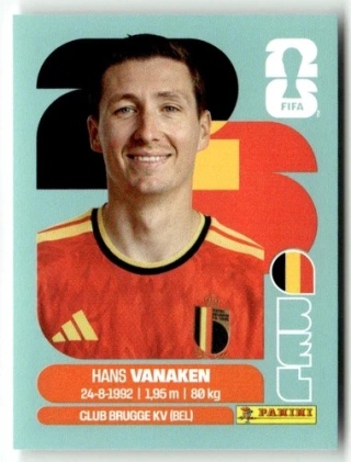 BEL14 Hans Vanaken Belgia Base Naklejki FIFA World Cup 2026 Panini