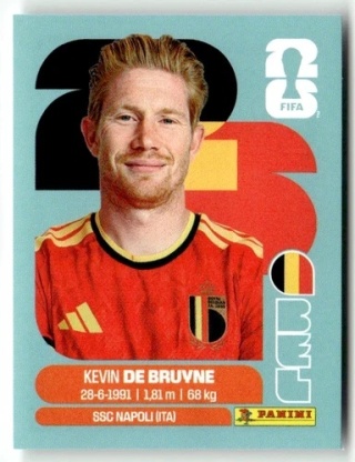 BEL15 Kevin De Bruyne Belgia Base Naklejki FIFA World Cup 2026 Panini