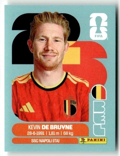 BEL15 Kevin De Bruyne Belgia Base Naklejki FIFA World Cup 2026 Panini