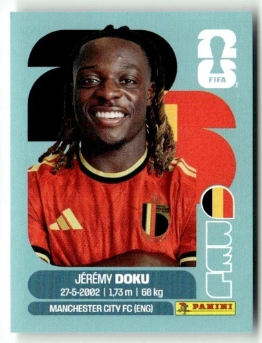 BEL16 Jérémy Doku Belgia Base Naklejki FIFA World Cup 2026 Panini