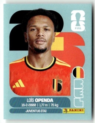 BEL19 Loïs Openda Belgia Base Naklejki FIFA World Cup 2026 Panini