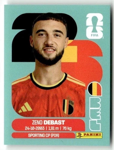 BEL5 Zeno Debast Belgia Base Naklejki FIFA World Cup 2026 Panini